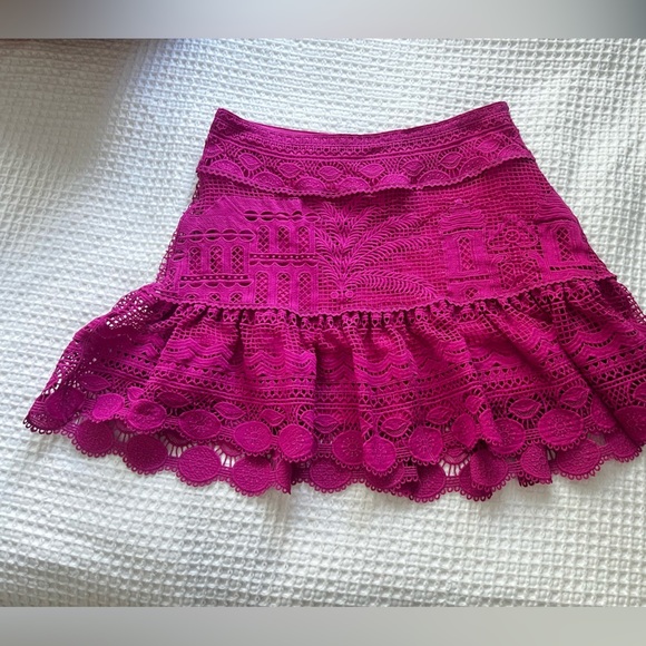 💕Farm Rio Morada Scalloped Mini Skirt NWT Size Medium💕 - Picture 10 of 13